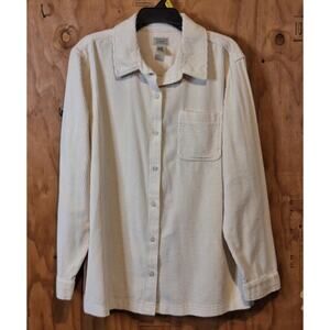L.L. Bean Comfort Corduroy Relaxed Shirt Women XL - REG Cream Gorpcore Cabincore